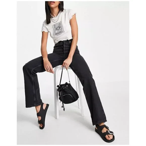 Topshop Black High Waisted Loose Jeans Topshop Jeans Topshop Baggy